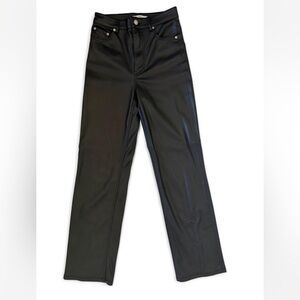 Zara Vegan Leather High Rise Pants